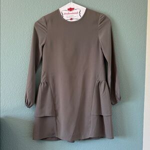 Girls Imoga Elegant Gray Long Sleeve Dress